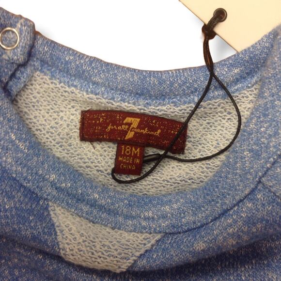 7 For All Mankind Boys Shirt Size 18 Months 7FAMK Blue Knit Cuffed Sleeves NEW - Picture 3 of 4